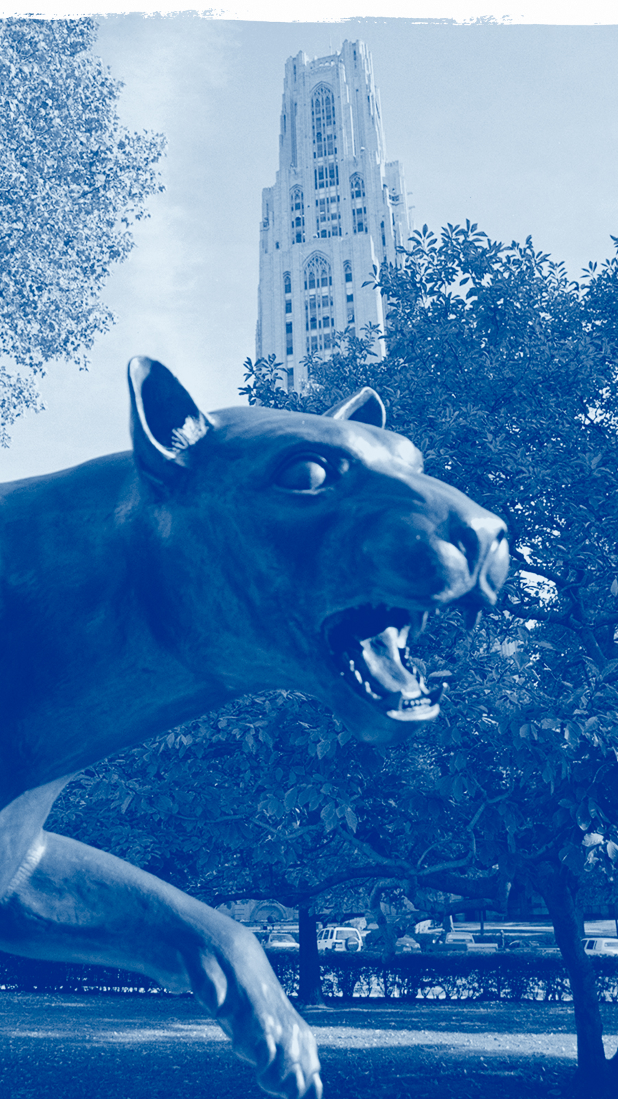 Phone Wallpaper with Panther and Cathedral